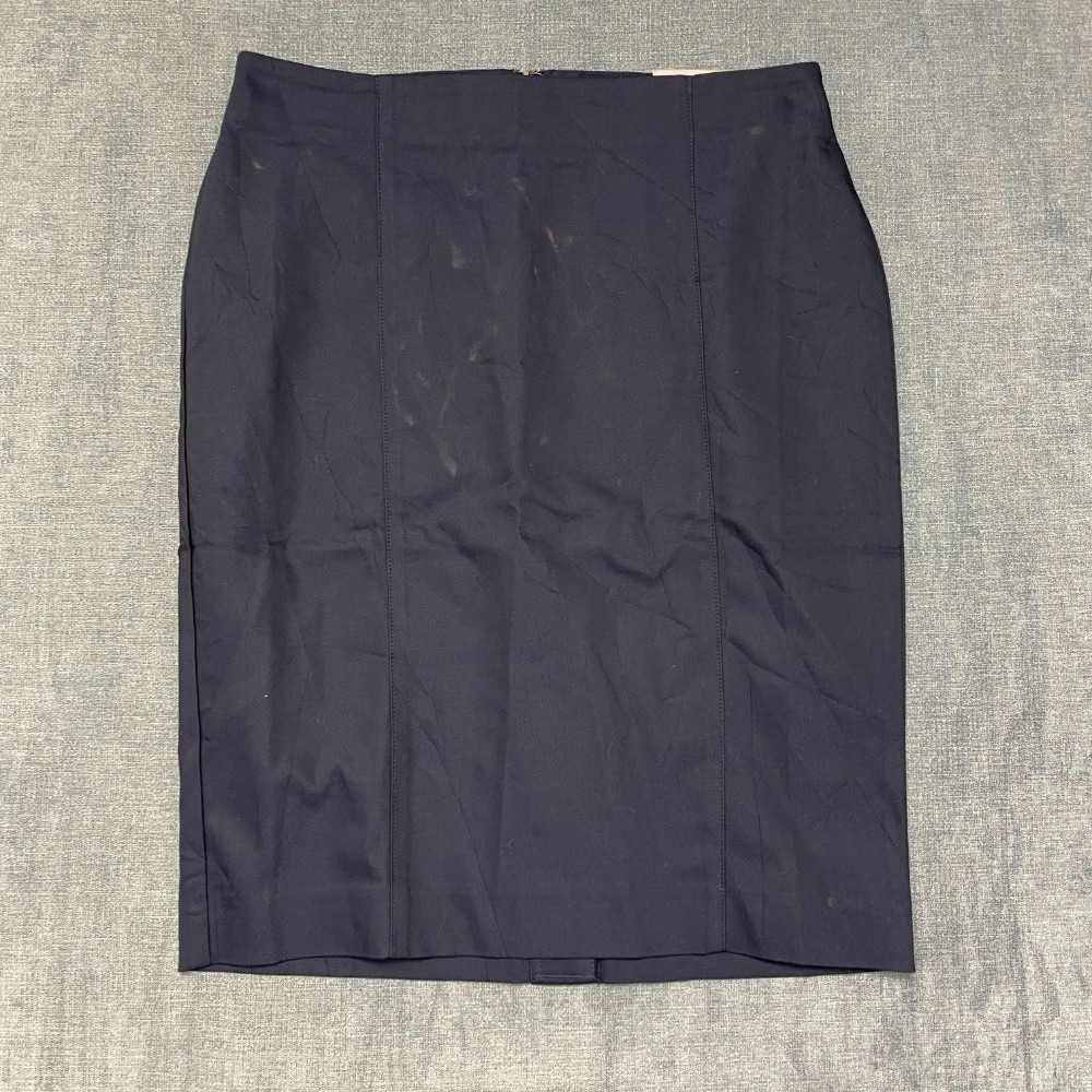 Van Heusen Straight & Pencil Skirt Women 6 Navy Blue Stretch Extensible Back Zip